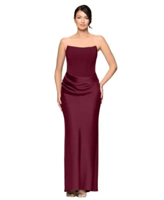 Mixed Media Strapless Corset Gown by Betsy & Adam