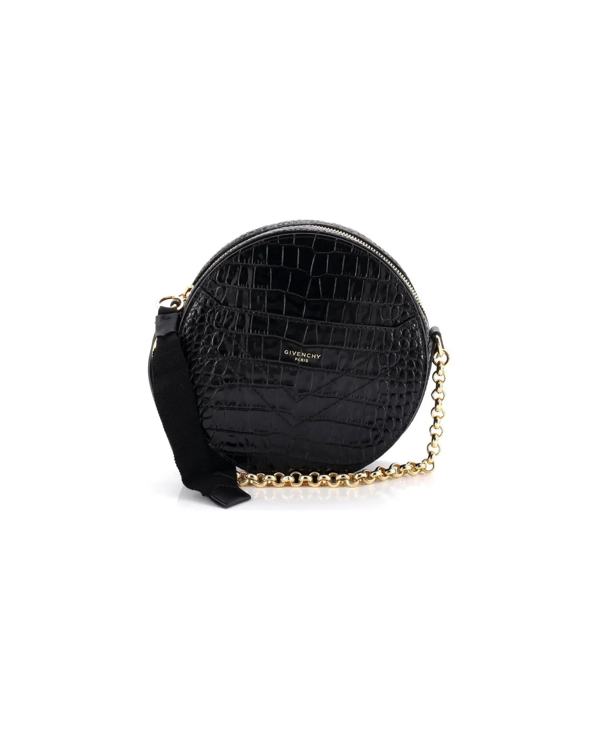 Pre-Owned Givenchy Eden Round Crossbody Bag Embossed Leather by GIVENCHY
