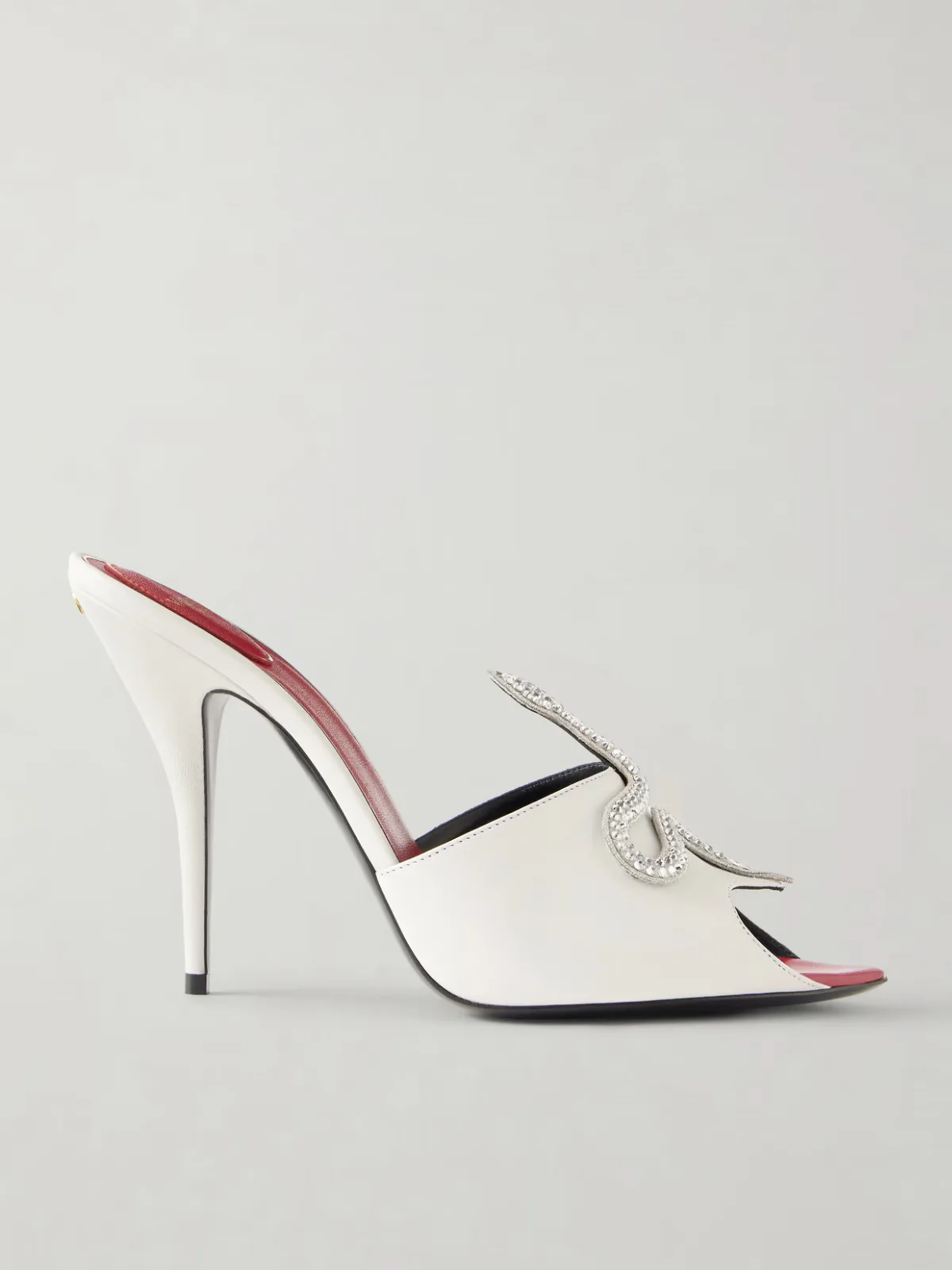 - Coeur Vipère Crystal-embellished Leather Mules -