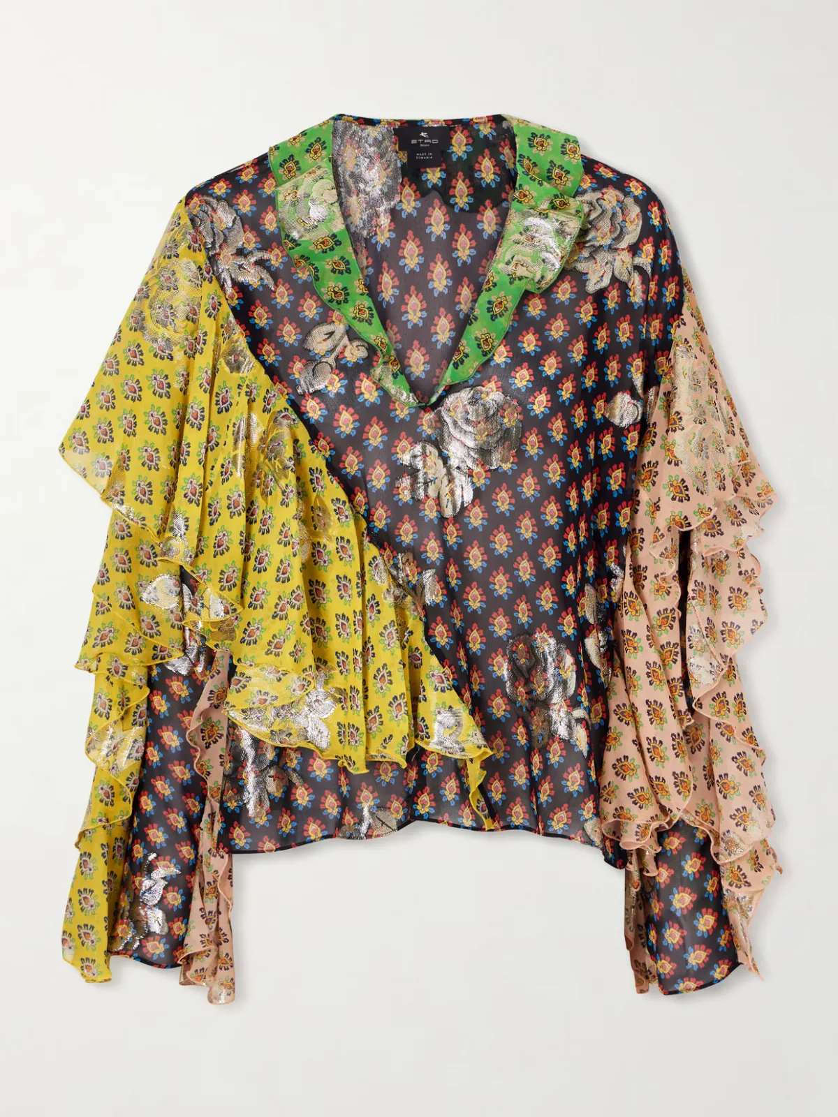 - Ruffled Silk-blend Blouse -