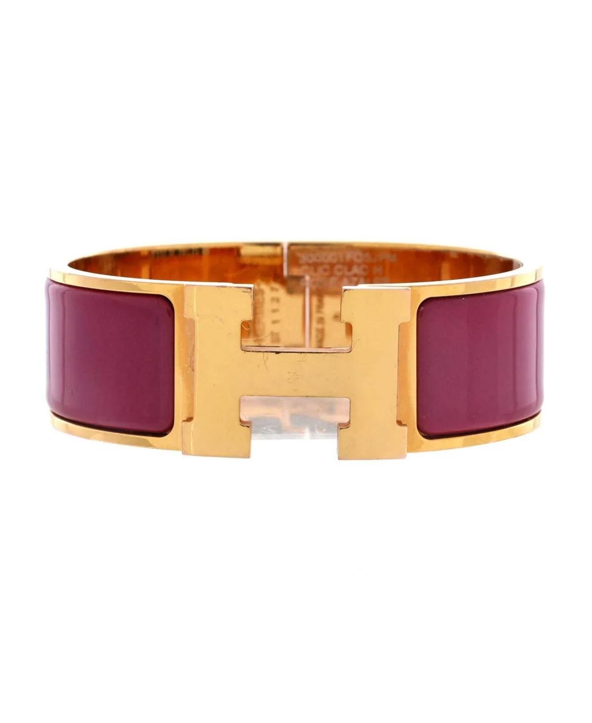Gold-Tone Enamel Clic H Bracelet by Hermes
