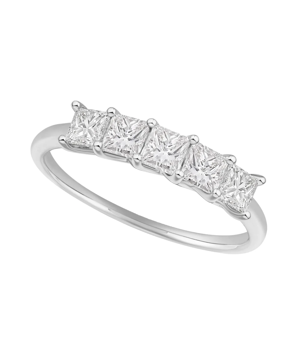 Diamond Princess-Cut Band Ring (1 ct. t.w.) in 10k White Gold by Macy's