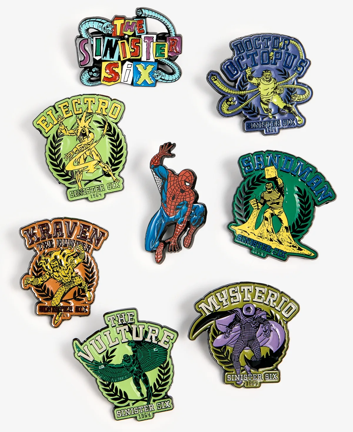 Marvel Spider-Man Sinister Six 8-Pc. Enamel Pin Set by Marvel