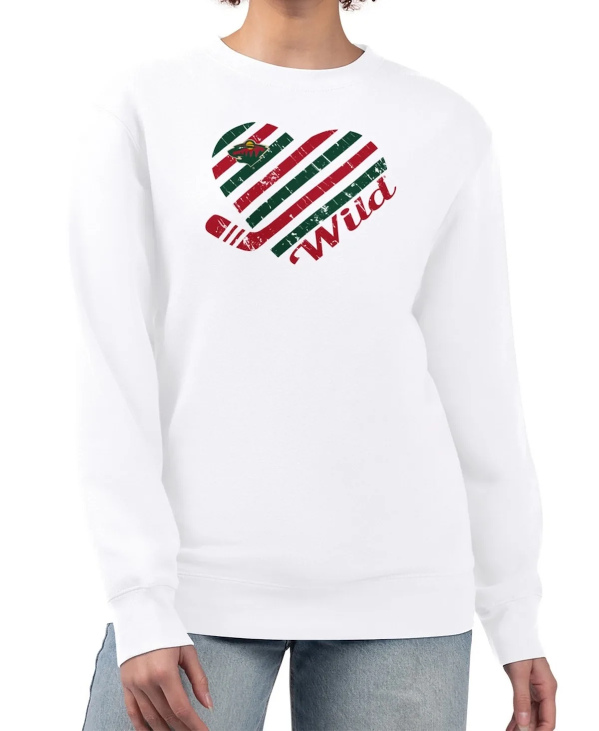 Minnesota Wild Heart Graphic Pullover Sweatshirt by G-III