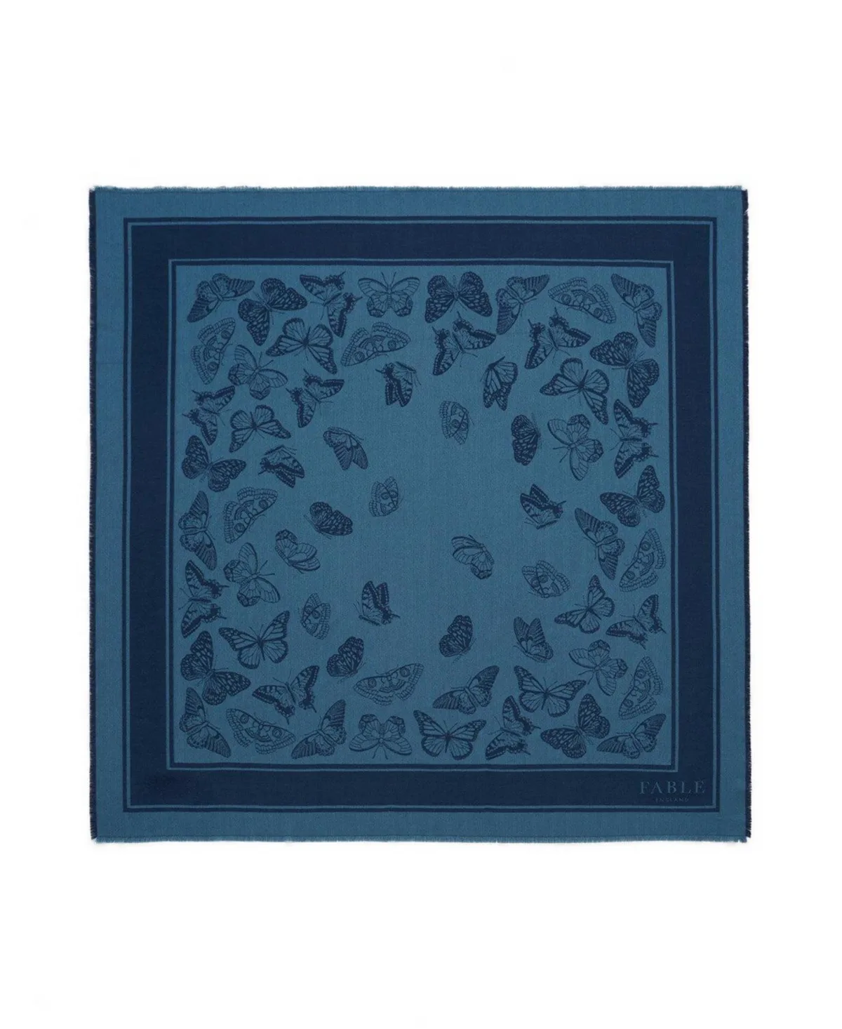 Butterfly Large Square Jacquard Scarf by Fable England