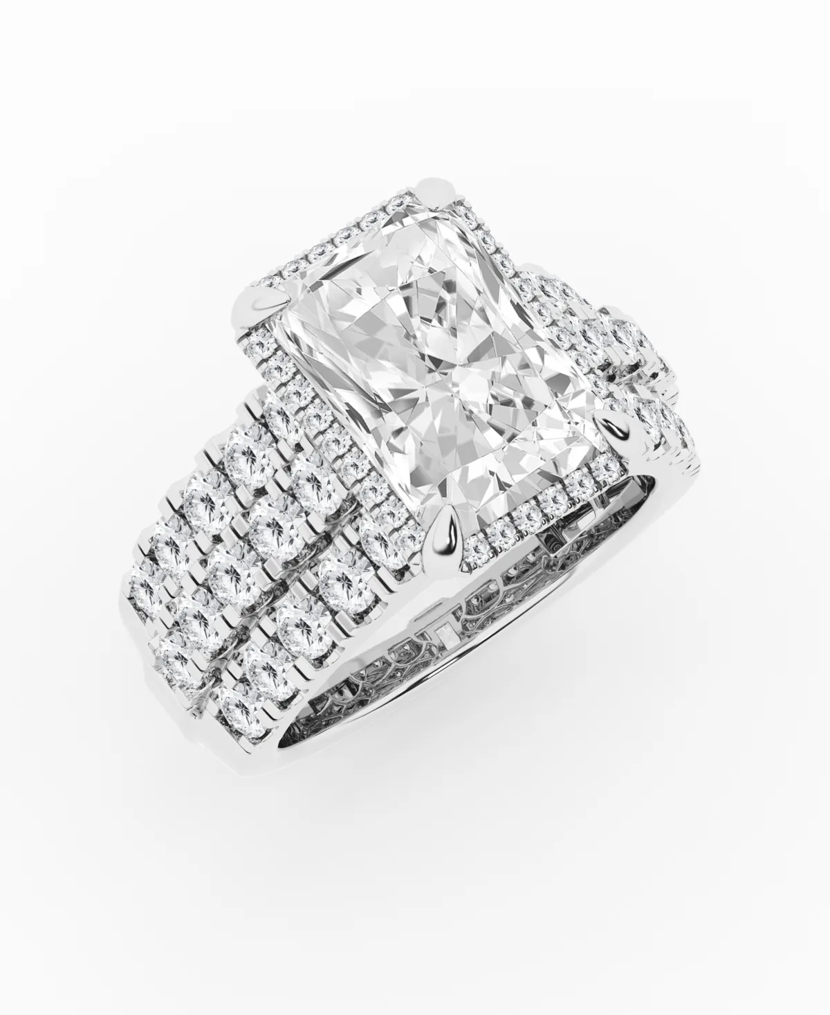 Certified Lab-Grown Diamond Radiant Engagement Ring (7 ct. t.w.) in 14k White Gold by Badgley Mischka
