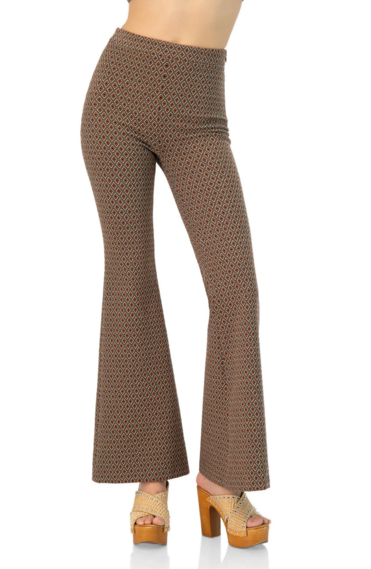 Geometric Jacquard Flared Pants by Ivonne