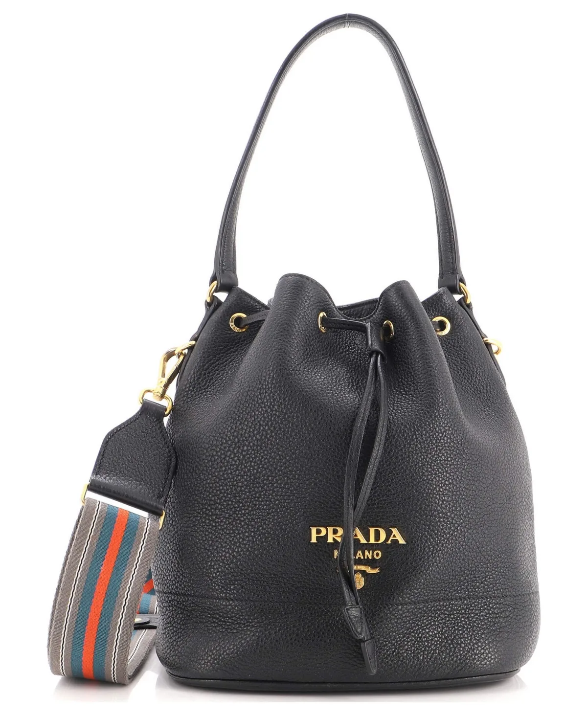 Pre-Owned Small Dual Strap Top Handle Bucket Bag Vitello Daino
