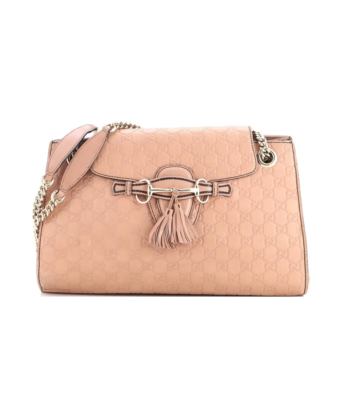 Pre-Owned Large Emily Chain Flap Shoulder Bag Guccissima Leather by Gucci