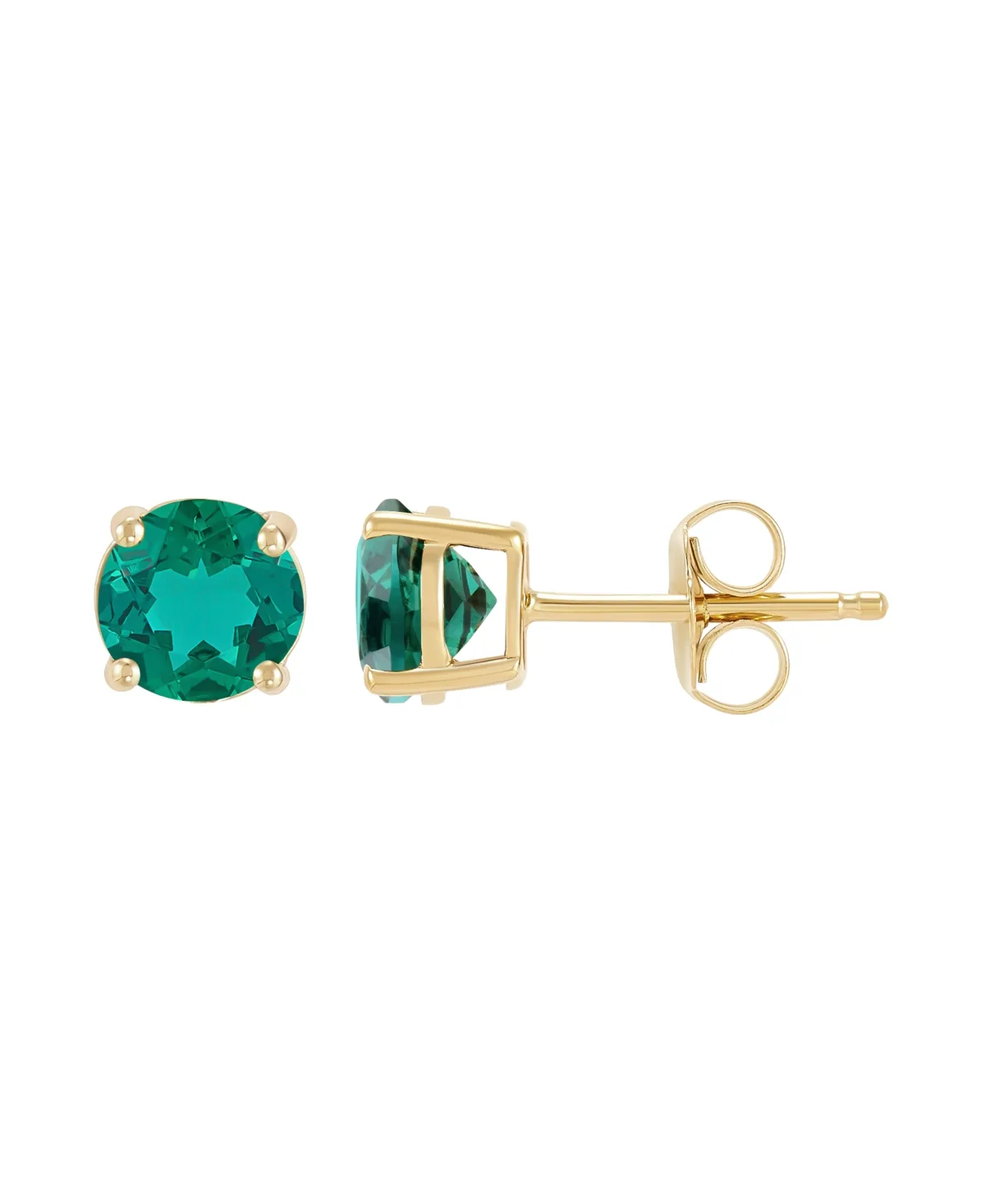 Garnet Stud Earrings (1-1/4 ct. t.w.) in 10K Yellow Gold - Lab-Grown Emerald by Macy's