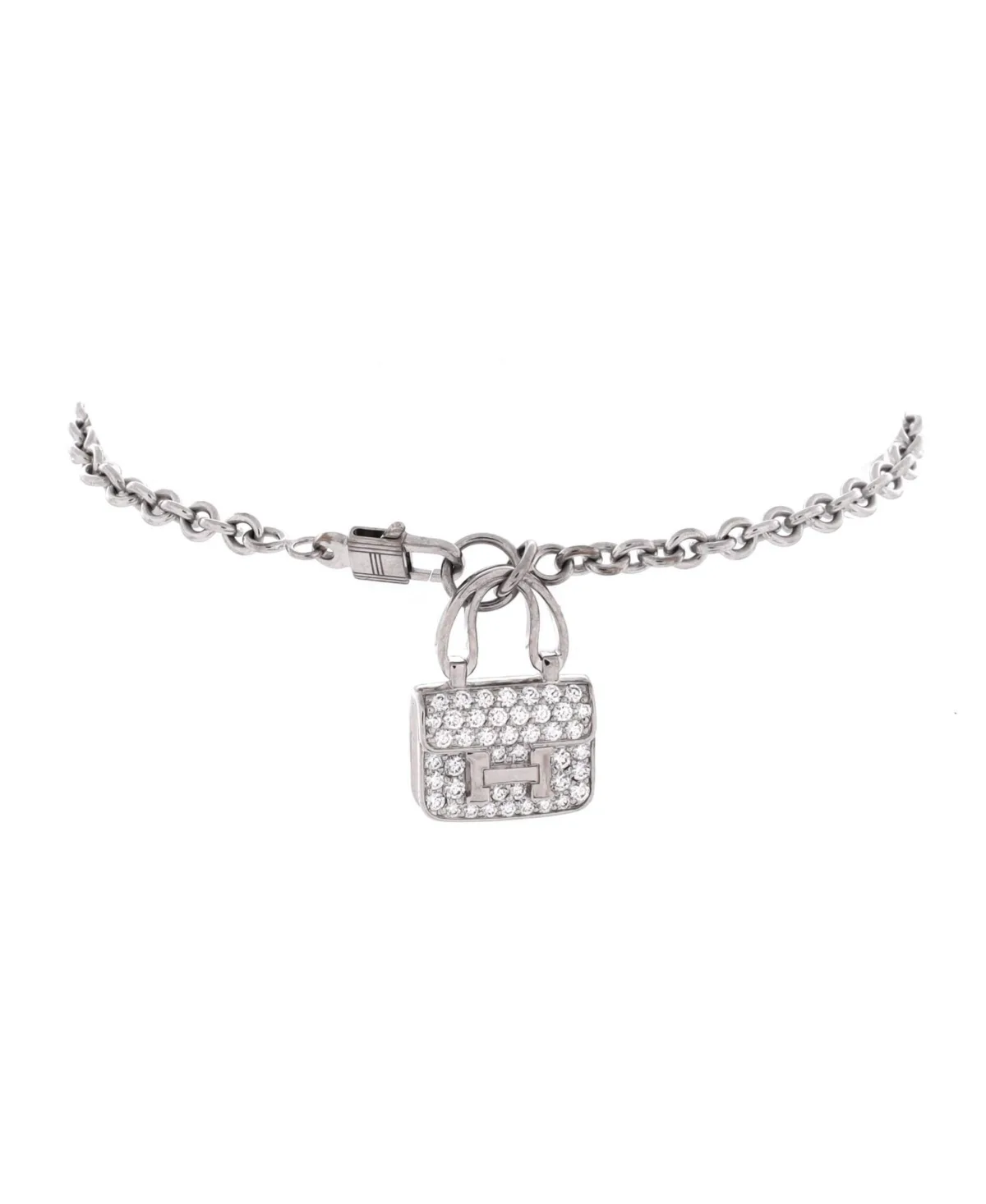Pre-Owned Hermès Amulettes Constance Bracelet - 18k White Gold by Hermes