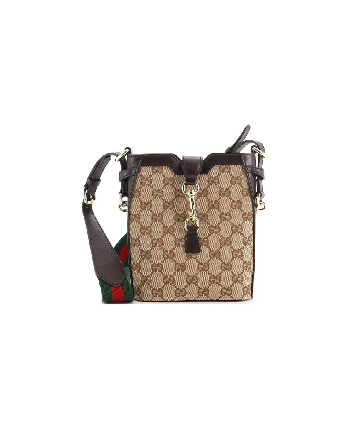 Pre-Owned Gucci Mini Bucket Bag GG Canvas with Leather by Gucci
