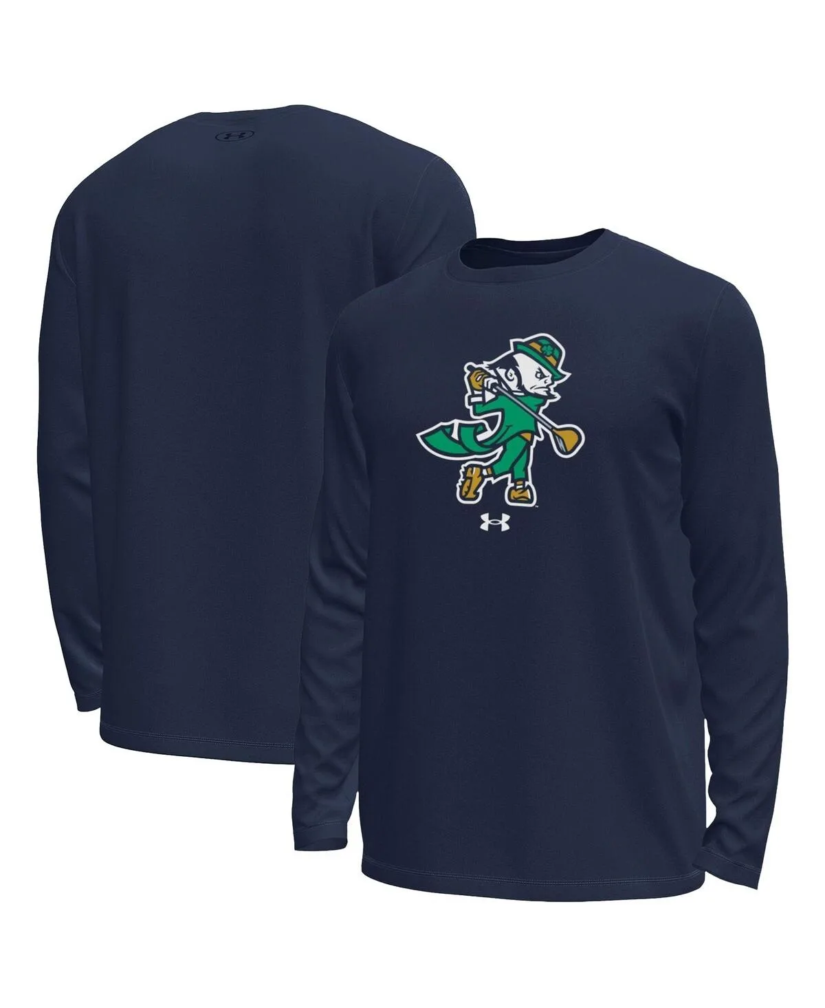 Notre Dame Fighting Irish Golf Leprechaun Tech Stretch Long Sleeve T-Shirt by Under Armour