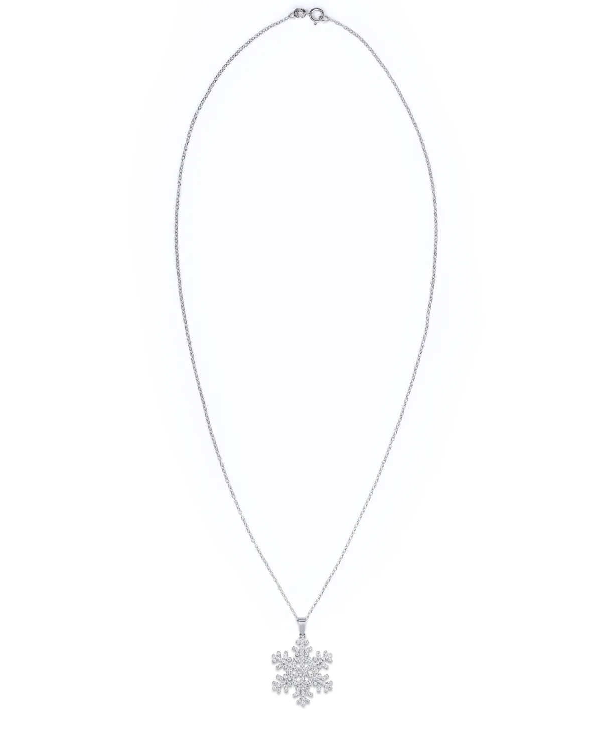 Cubic Zirconia Snowflake Pendant Necklace in Silver Plate by Macy's