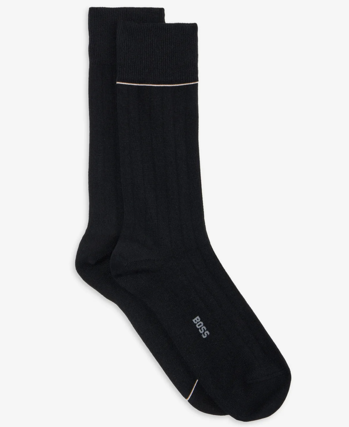 Ribbed Cotton-Blend Dress Socks, 2-Pack by Hugo Boss