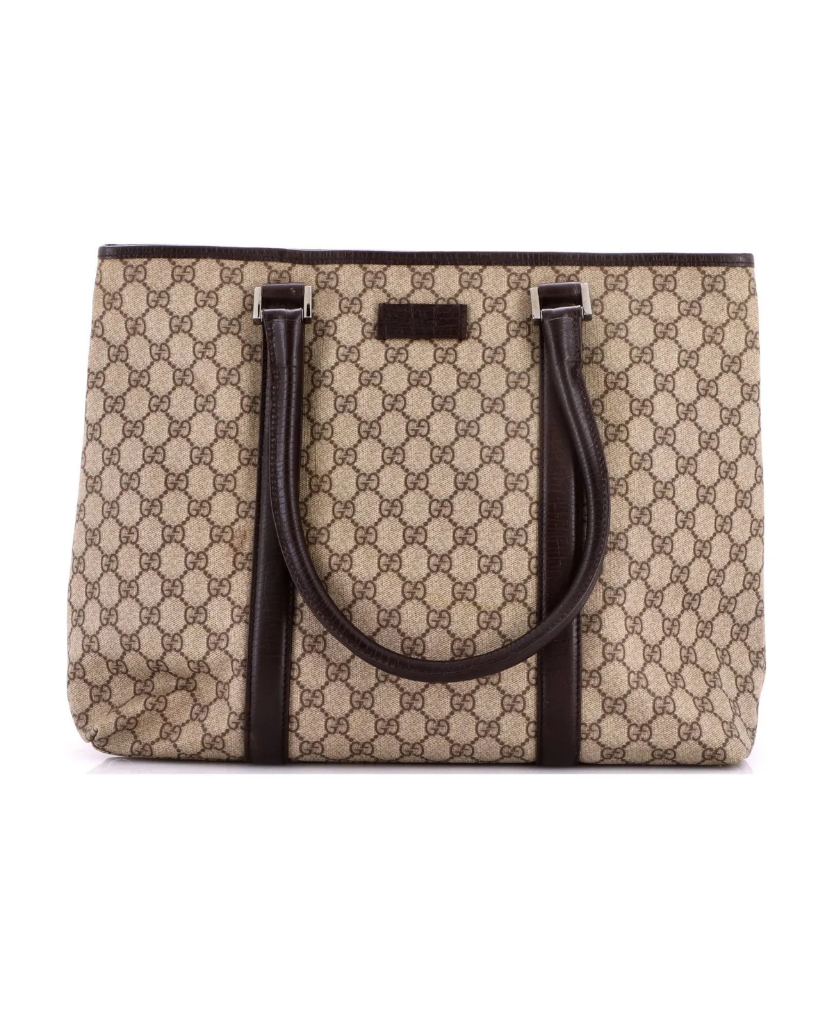 Pre-Owned Gucci Large Joy Tote Gg Coated Canvas with Leather by Gucci