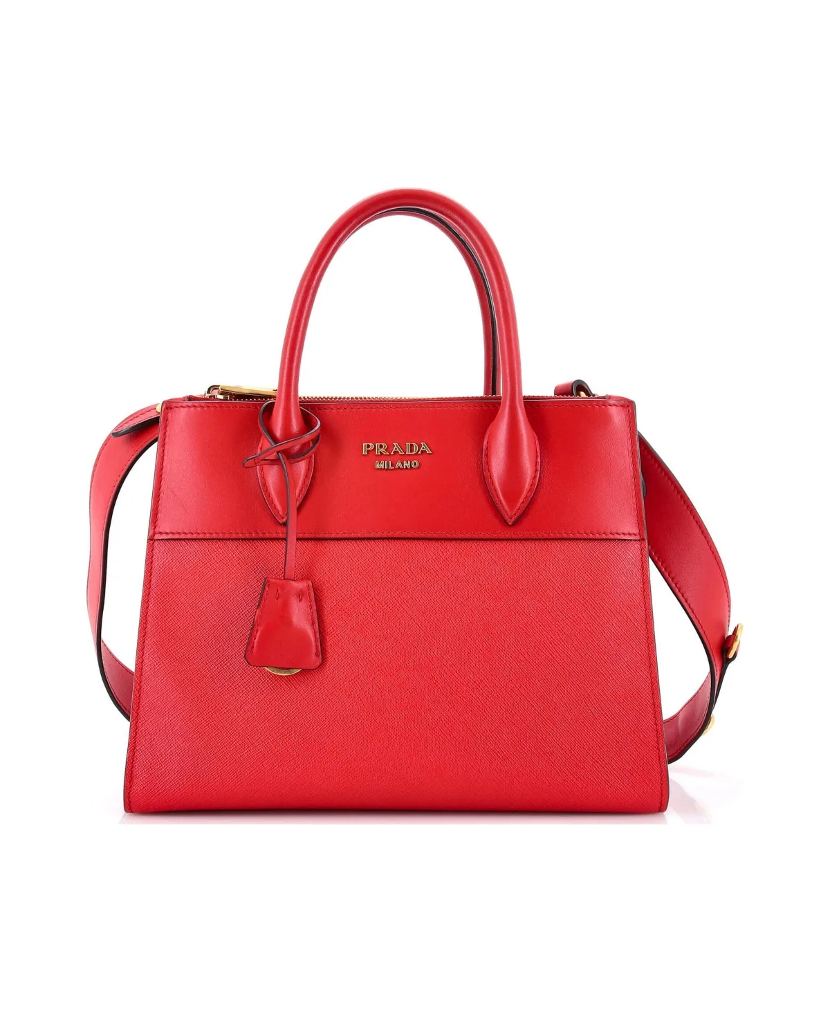 Pre-Owned Prada Small Paradigme Tote Saffiano with City Calf by Prada