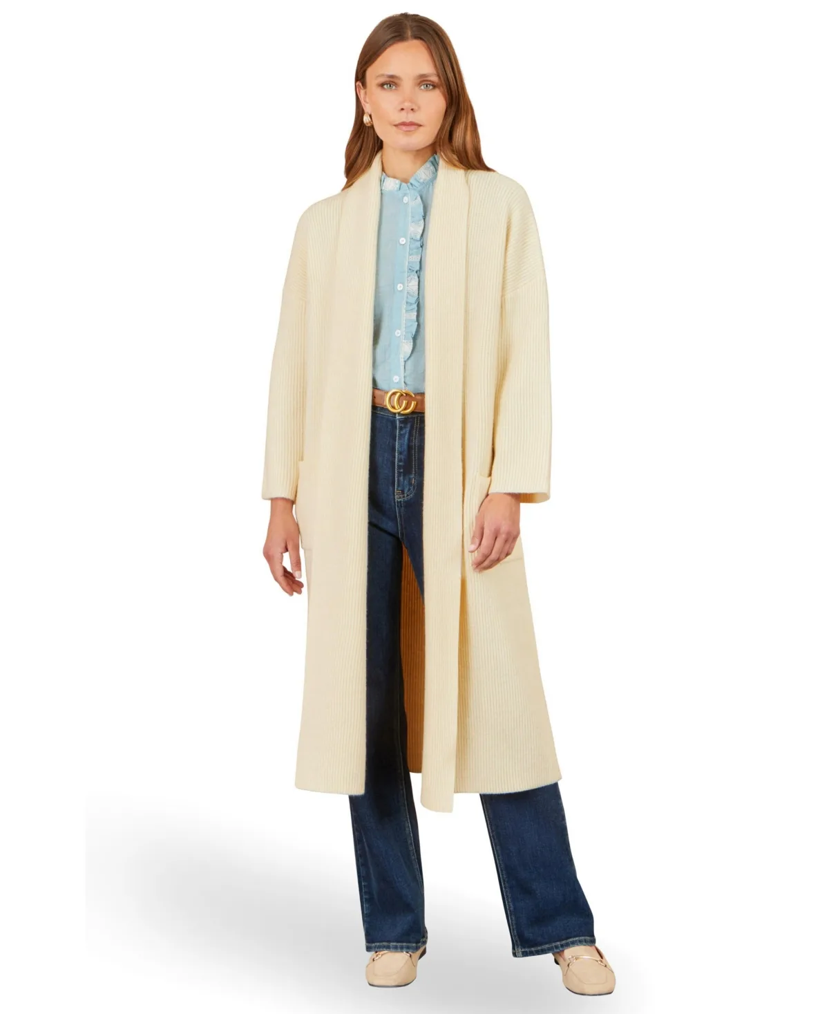 Long Sleeve Knitted Maxi Cardigan by Yumi