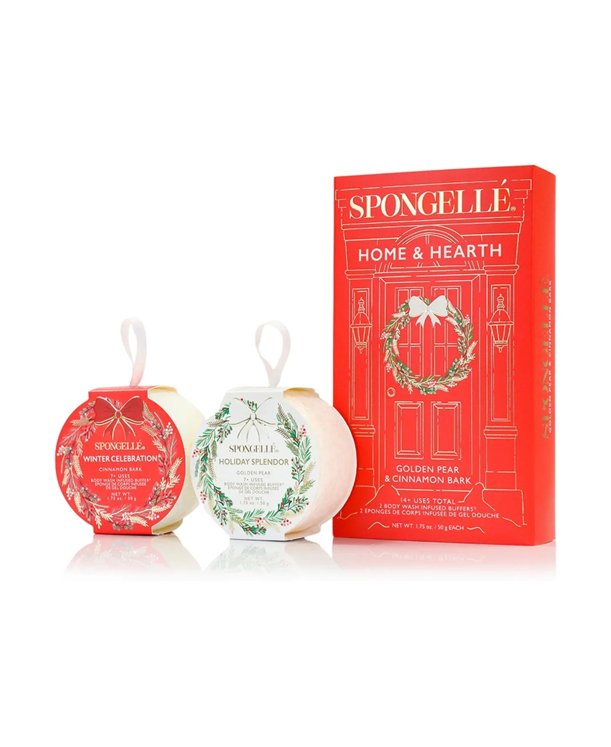 Holiday Wreath Collection Home and Hearth Gift Set 14 Plus Uses Total Holiday Splendor and Winter Celebration by Spongelle