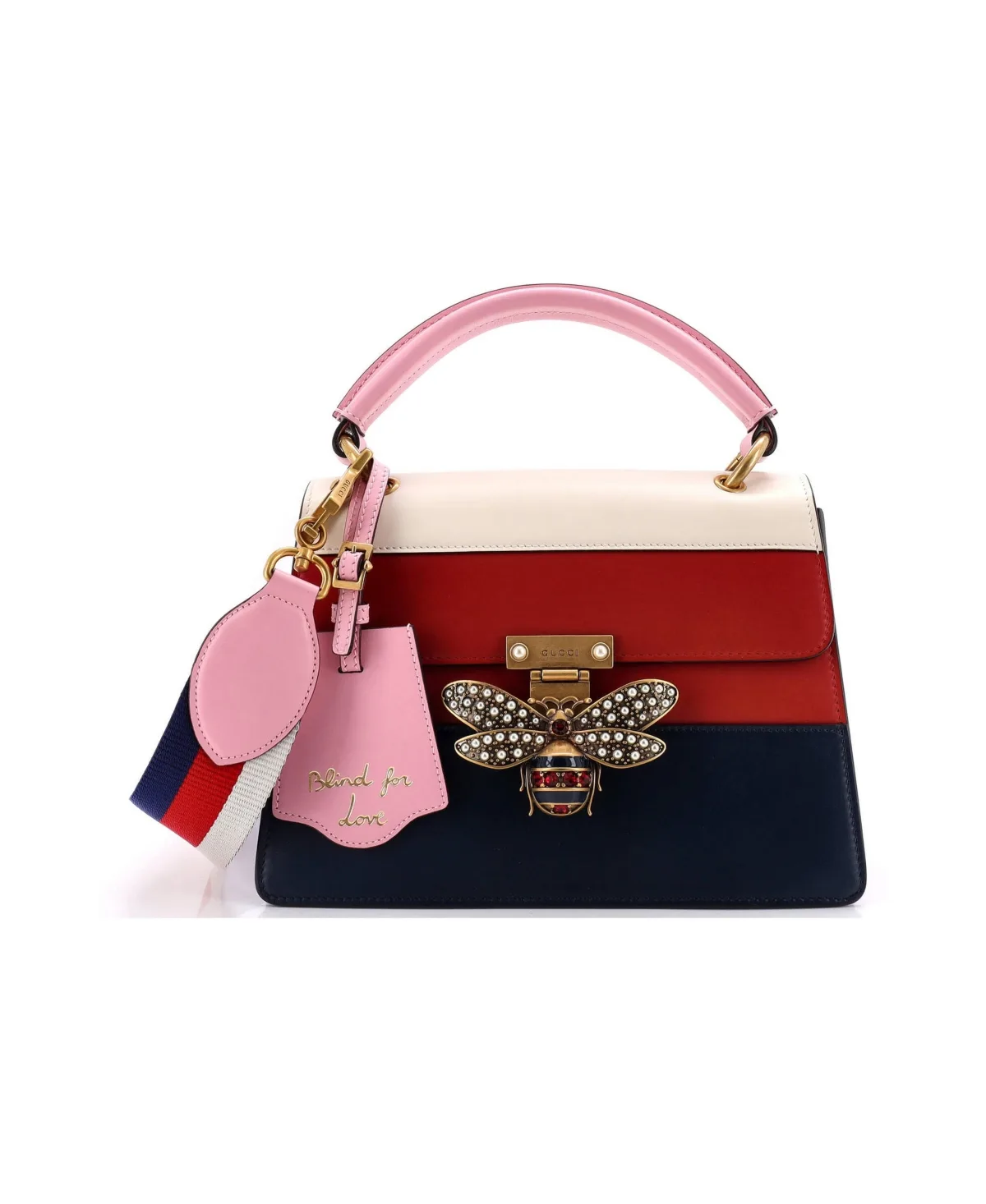 Pre-Owned Gucci Small Queen Margaret Top Handle Bag Colorblock Leather by Gucci