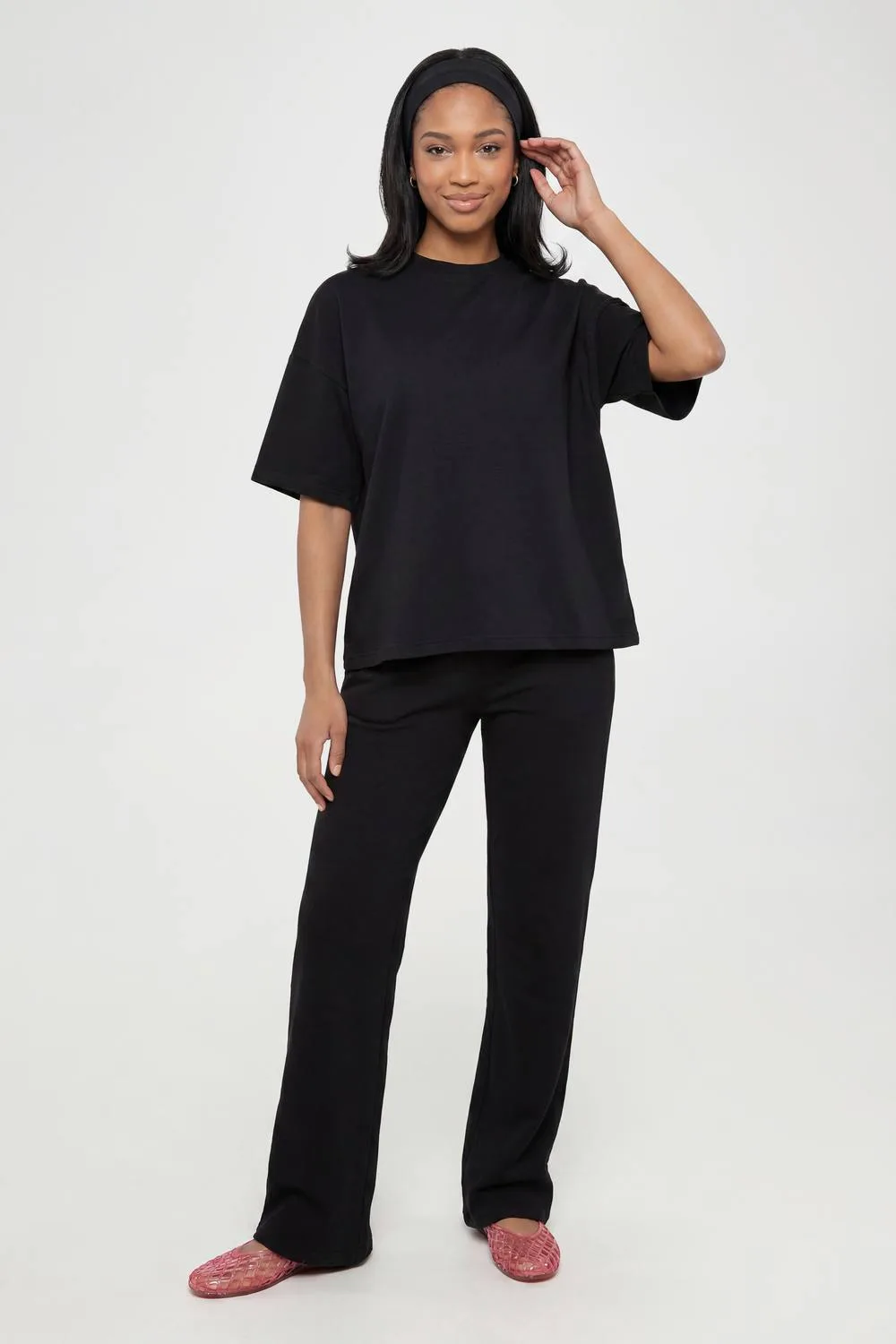 Oversized T-Shirt & Straight Leg Jogger Tracksuit by boohoo