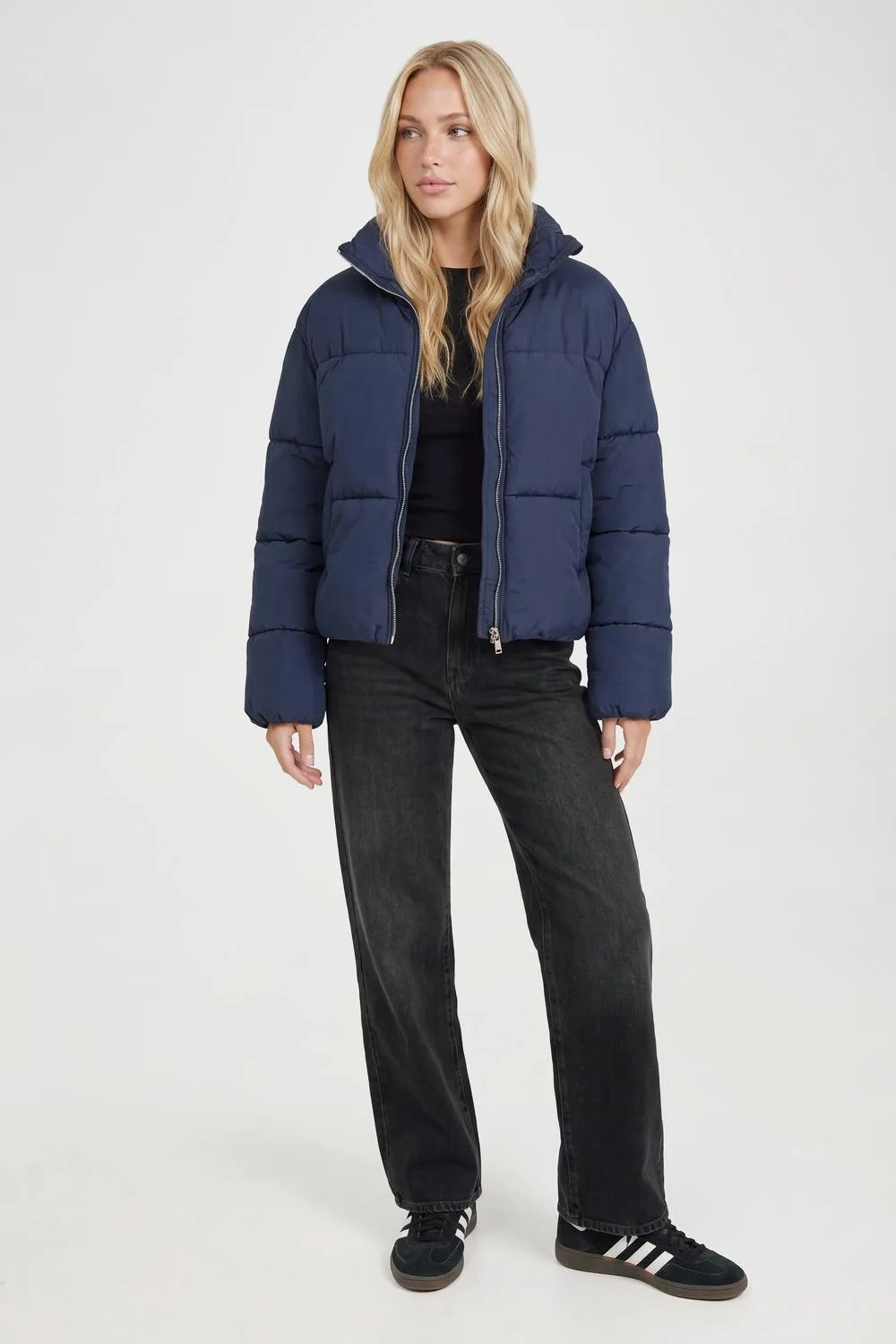 Funnel Neck Puffer Jacket by boohoo