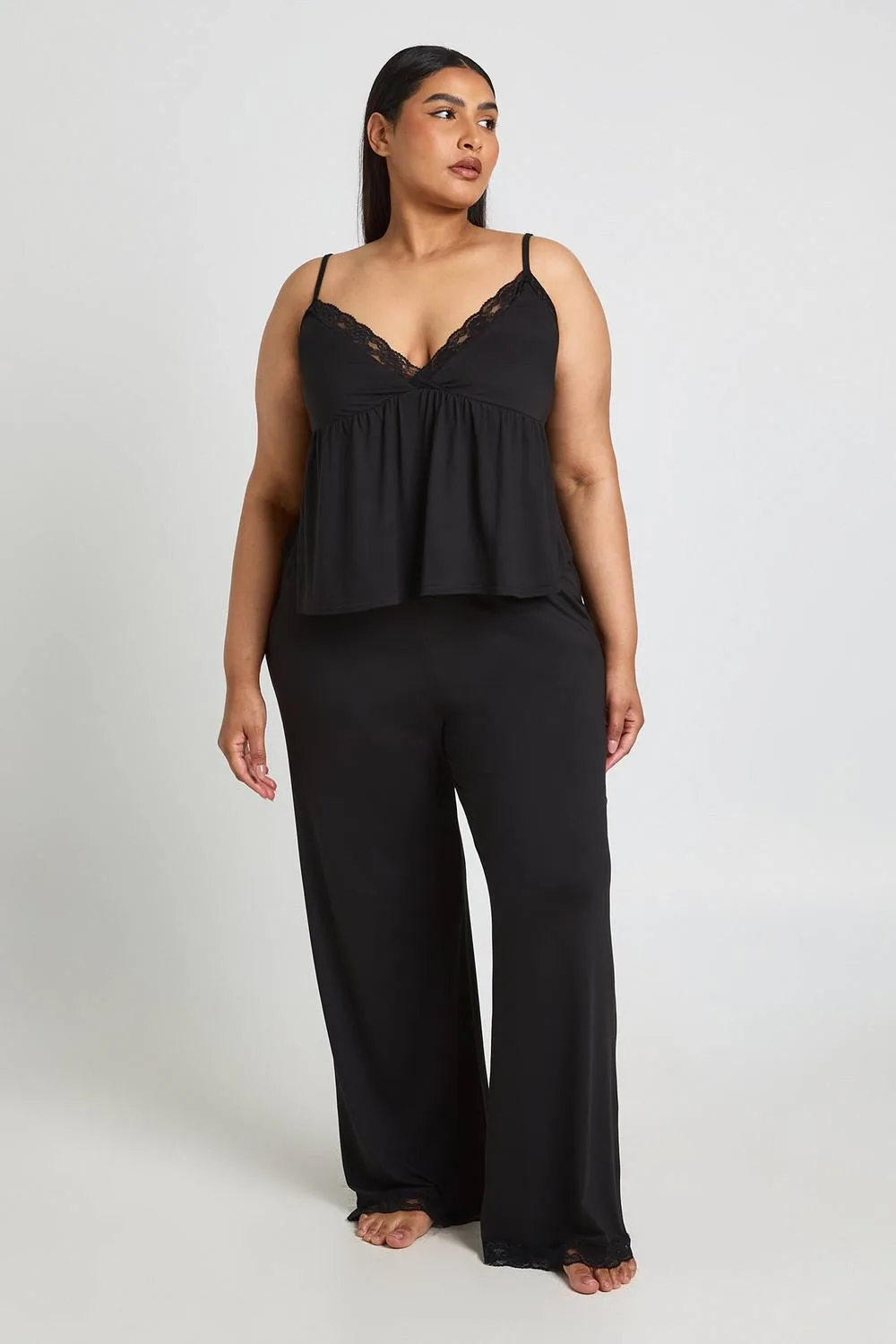 Babydoll Pyjama Top & Trouser Set by boohoo