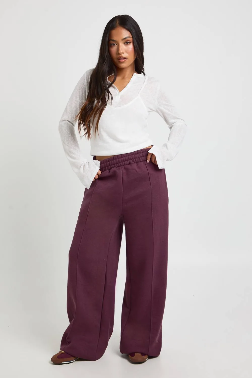 Tall Pintuck Detail Straight Leg Jogger Pants by boohoo
