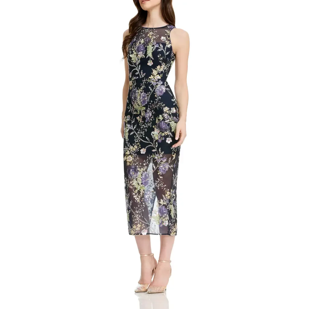 Helena Sequin Floral Cocktail Sheath Dress by Dress the Population