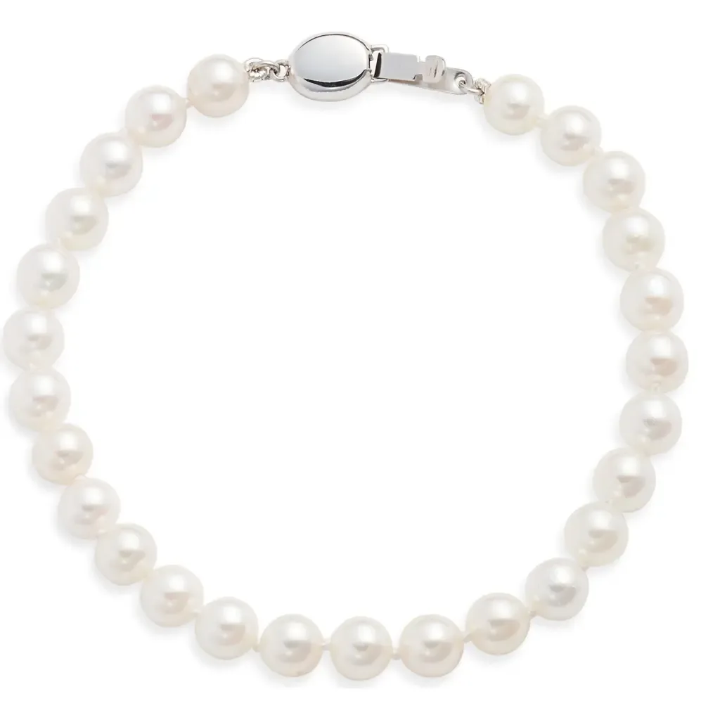 Akoya Pearl Bracelet in 14K White Gold by Nordstrom