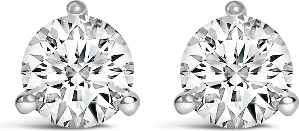14K Gold 2.0 Cttw Round Lab-Grown Diamond 3-Prong Martini Solitaire Screwback Stud Earrings by Haus of Brilliance