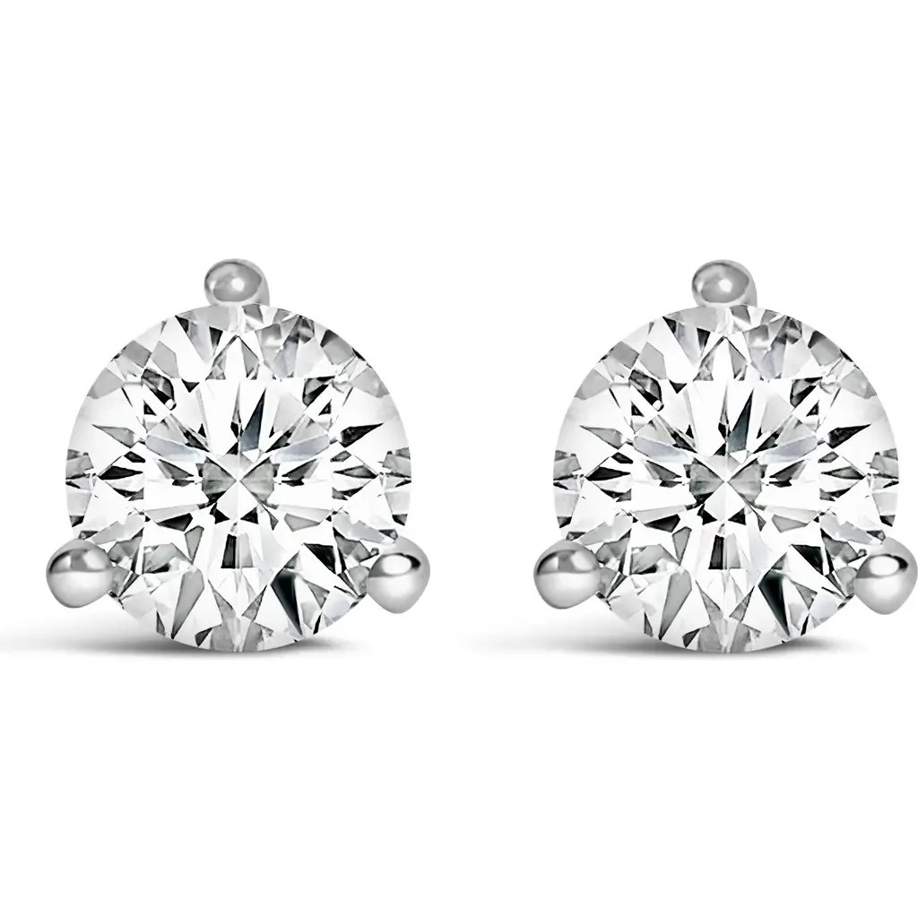 14K Gold 2.0 Cttw Round Lab-Grown Diamond 3-Prong Martini Solitaire Screwback Stud Earrings by Haus of Brilliance