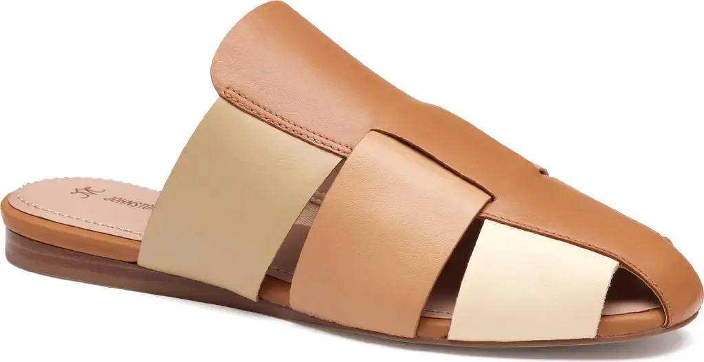 Claire Leather Fisherman Mule Sandal by Johnston & Murphy