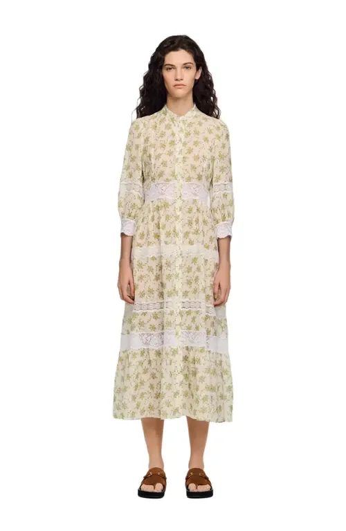 Floral Lace Maxi Dress by SANDRO