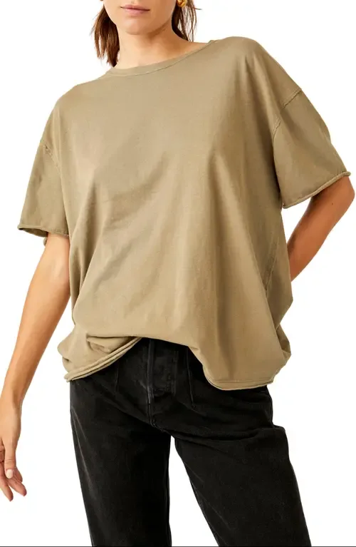 We the Free Nina Crewneck Cotton T-Shirt by Free People