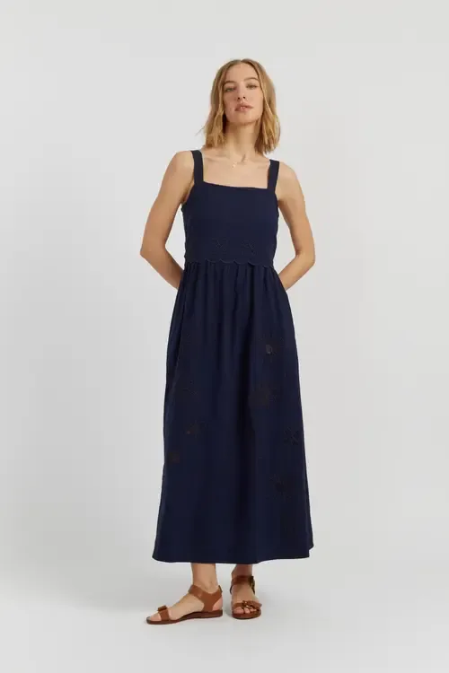 Sienna Linen-Blend Broderie Summer Dress