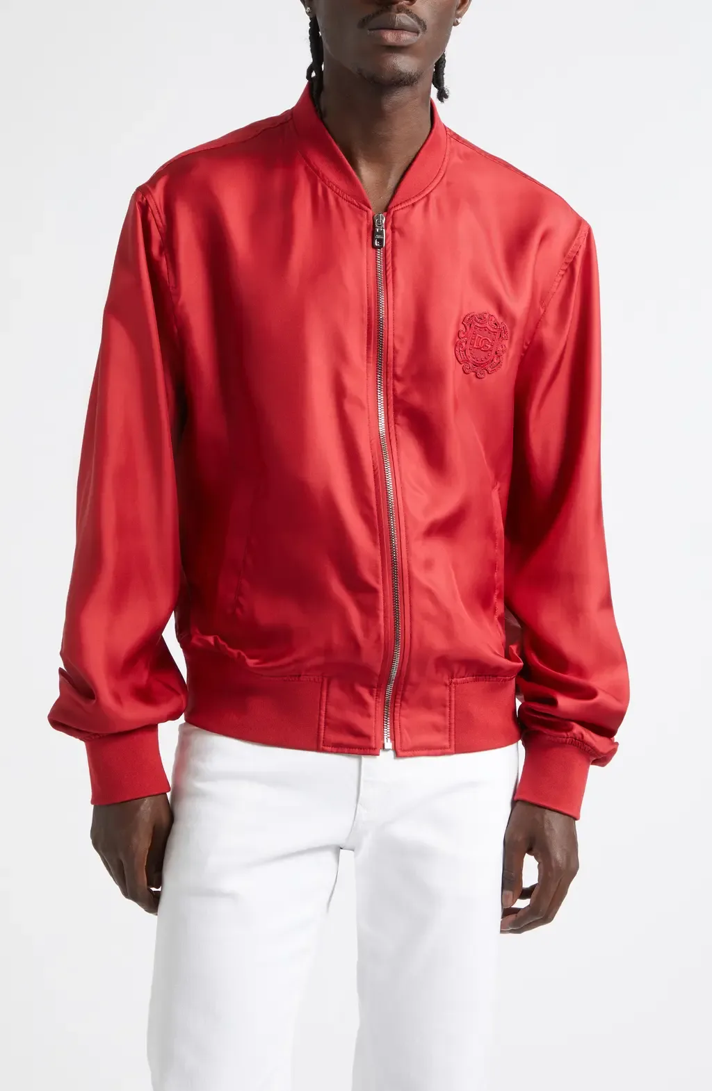 Silk Satin Baseball Jacket