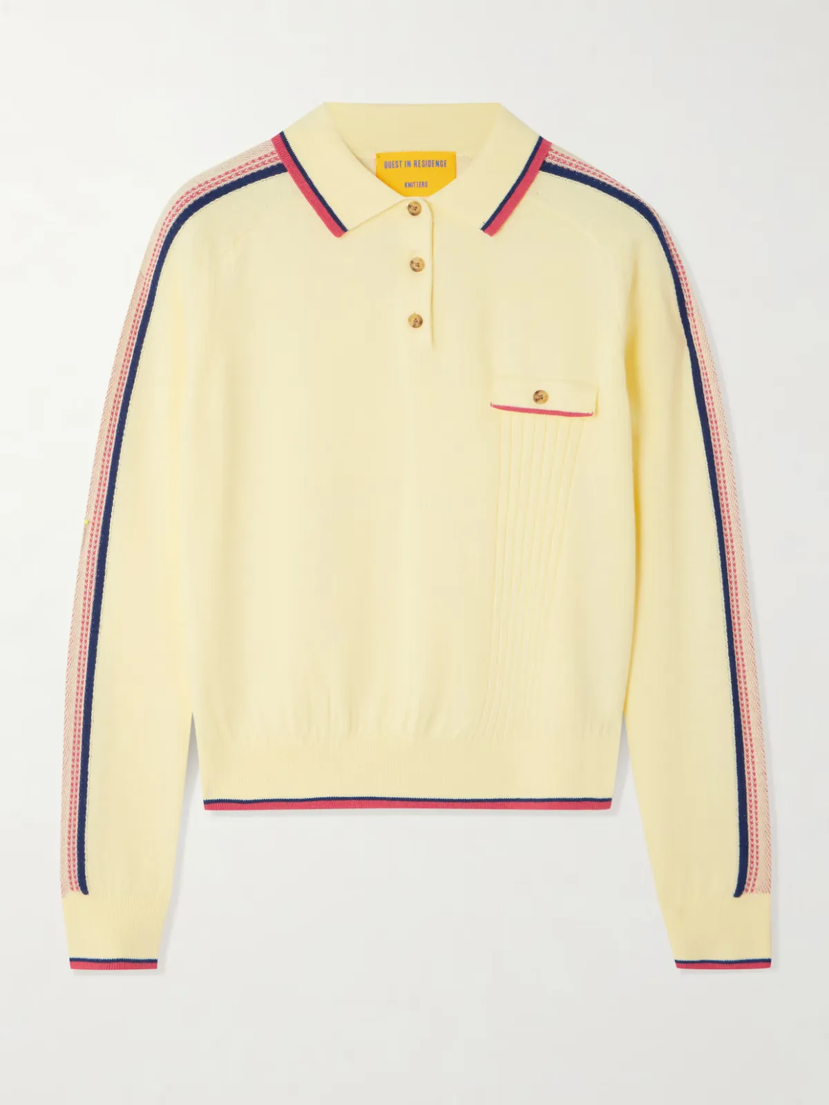 - Relay Striped Cotton And Cashmere-blend Polo Shirt -