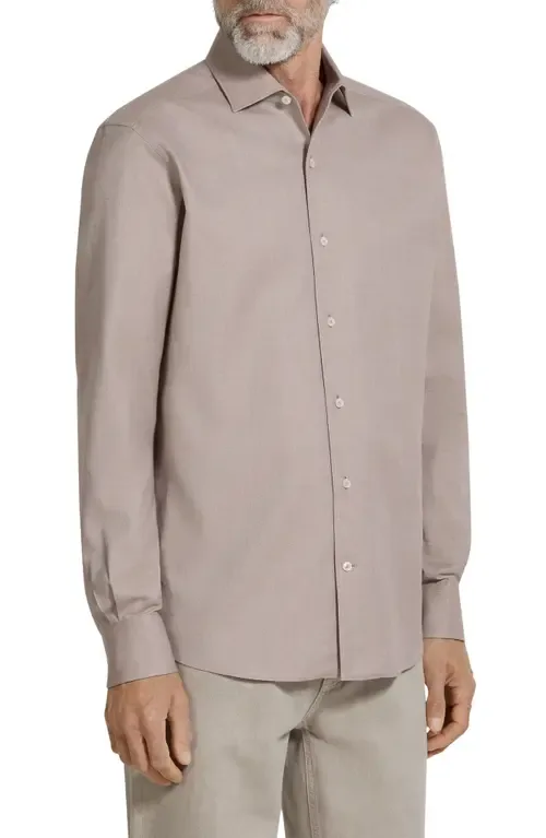 Cashco Cotton & Cashmere Oxford Button-Up Shirt by ZEGNA