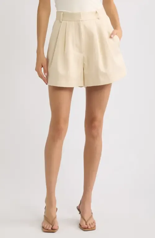 Pleated High Waist Shorts - Stone by Odd Muse