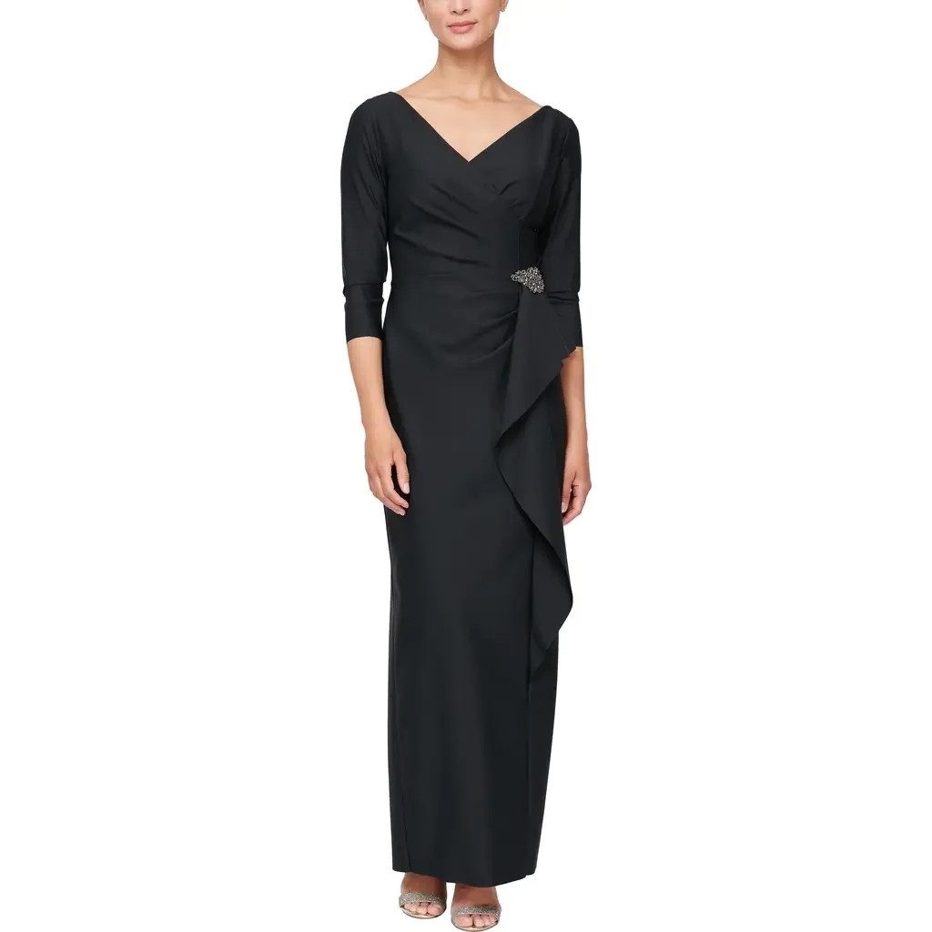 Ruched Column Gown by Alex Evenings