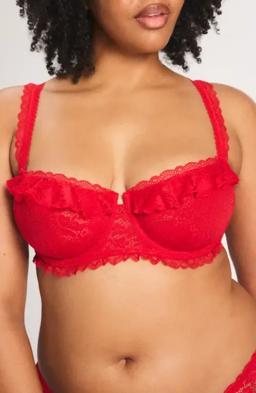 Rose Lace Unlined Balconette Bra by SAVAGE X FENTY