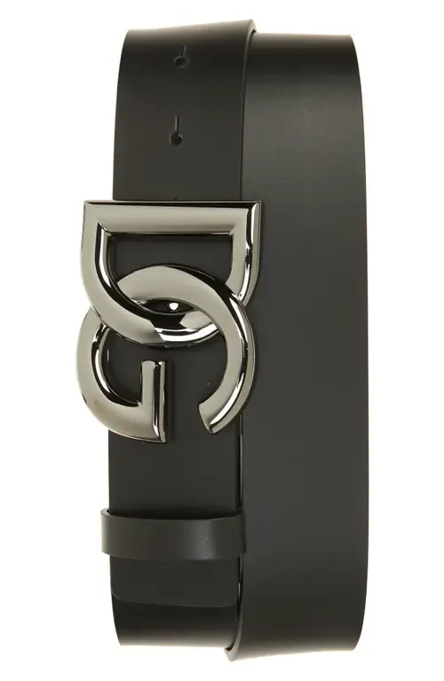 DG Logo Buckle Leather Belt