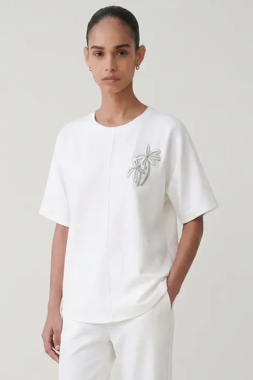 Christien Embroidered Knit Blouse by Exquise