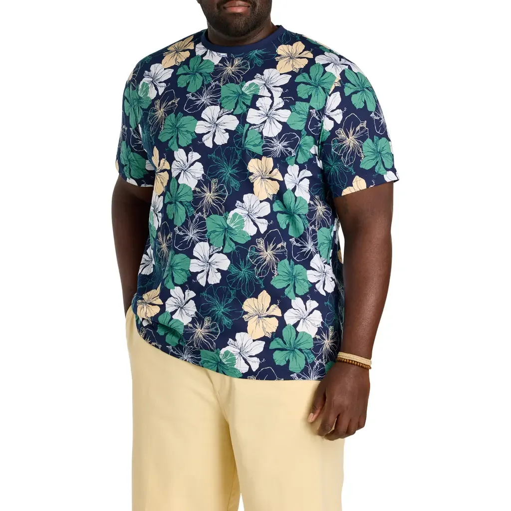 Moisture-Wicking Floral Print Pocket T-Shirt by Harbor Bay by DXL