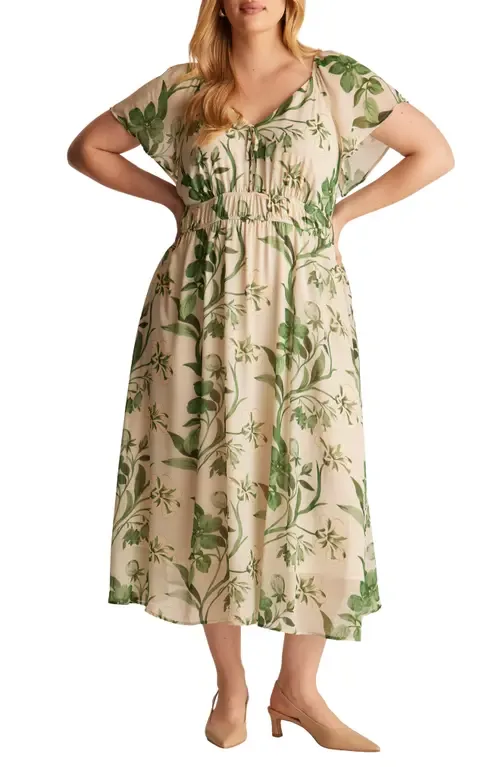 Anaya Floral Print Midi Dress by Estelle