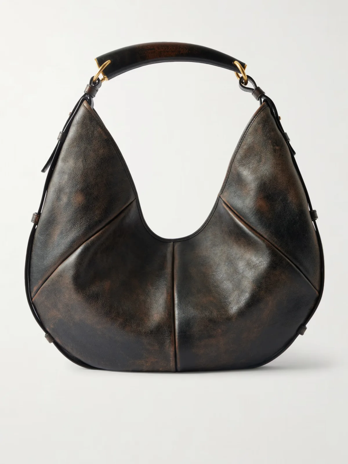 - Mombasa Paneled Leather Shoulder Bag -