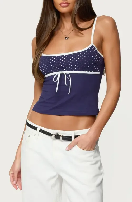 Rhoda Polka Dot Crop Tank Top by EDIKTED