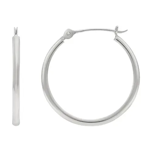Sterling Silver 25MM Hoop Earrings by Donatello Gian