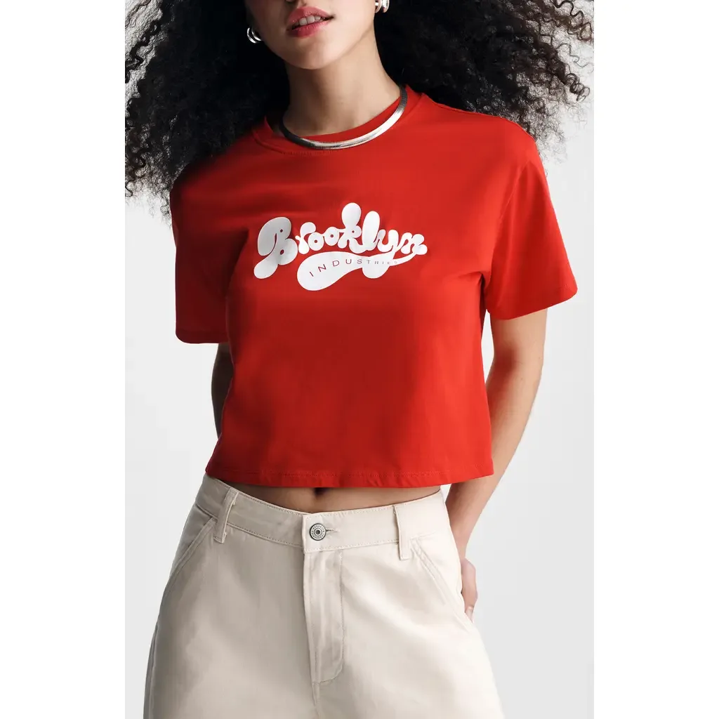 Logo Cotton Graphic T-Shirt by Brooklyn Industries